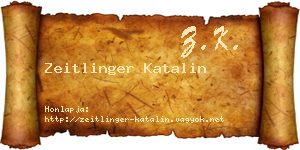 Zeitlinger Katalin névjegykártya